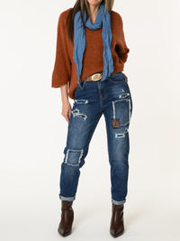 Chandail orange brique en tricot