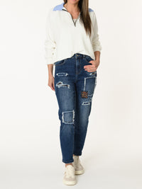 Chandail blanc avec col chemise