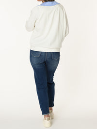 Chandail blanc avec col chemise