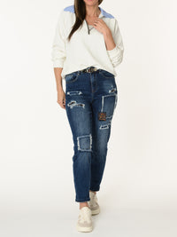 Chandail blanc avec col chemise