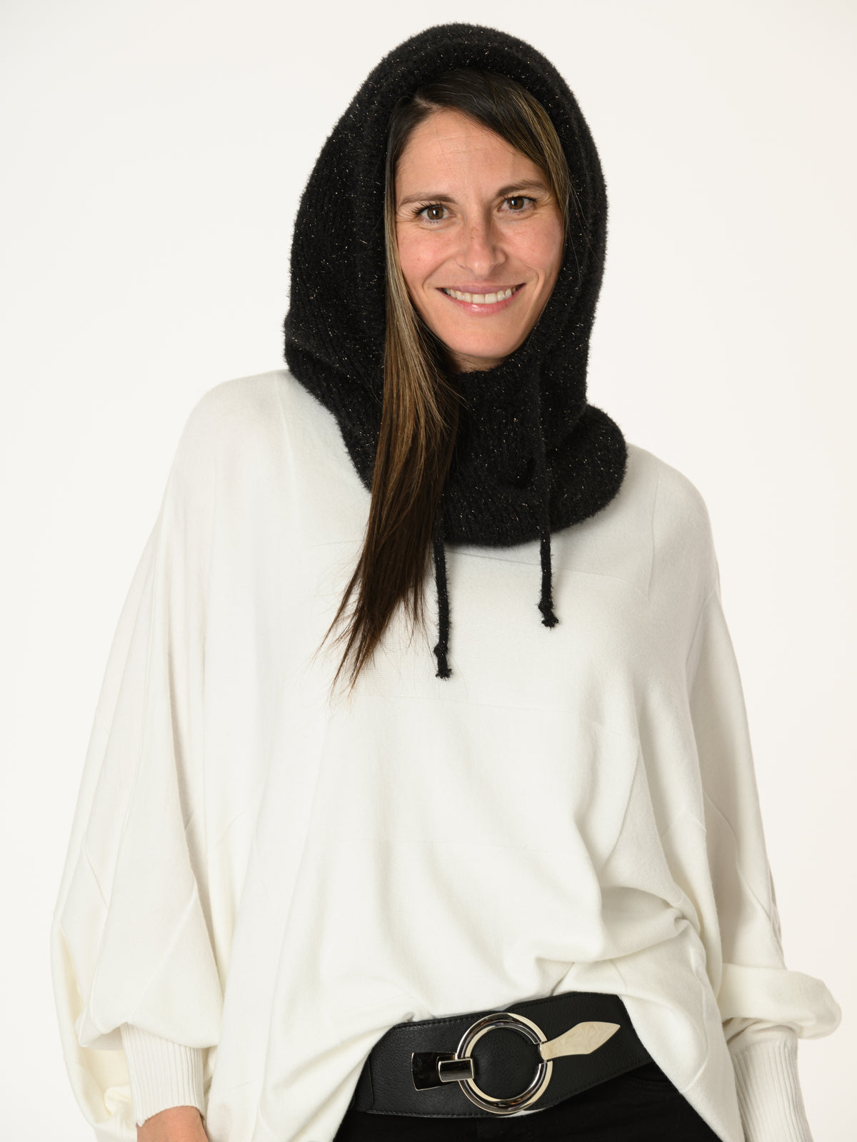 Cagoule noire avec brillance