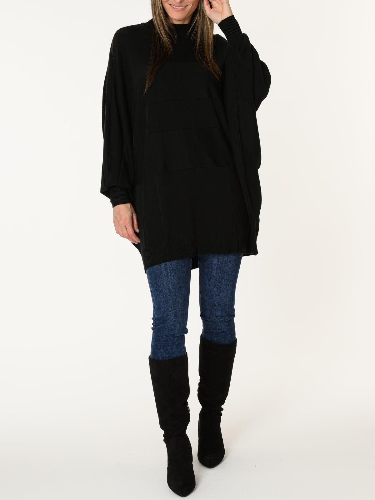 Chandail noir de style tunique