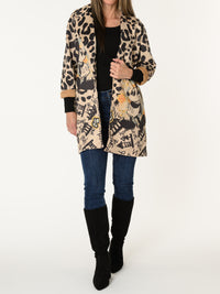 New - Veste beige léopard avec imprimé de Mickey Mouse