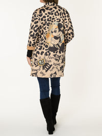 New - Veste beige léopard avec imprimé de Mickey Mouse