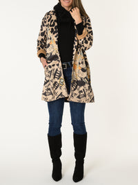 New - Veste beige léopard avec imprimé de Mickey Mouse