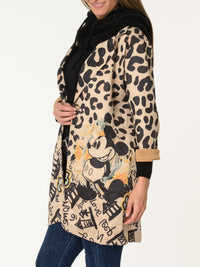 New - Veste beige léopard avec imprimé de Mickey Mouse