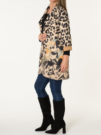 New - Veste beige léopard avec imprimé de Mickey Mouse