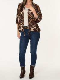 Chemise brune à motifs de style Burberry