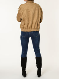 Manteau camel en suède