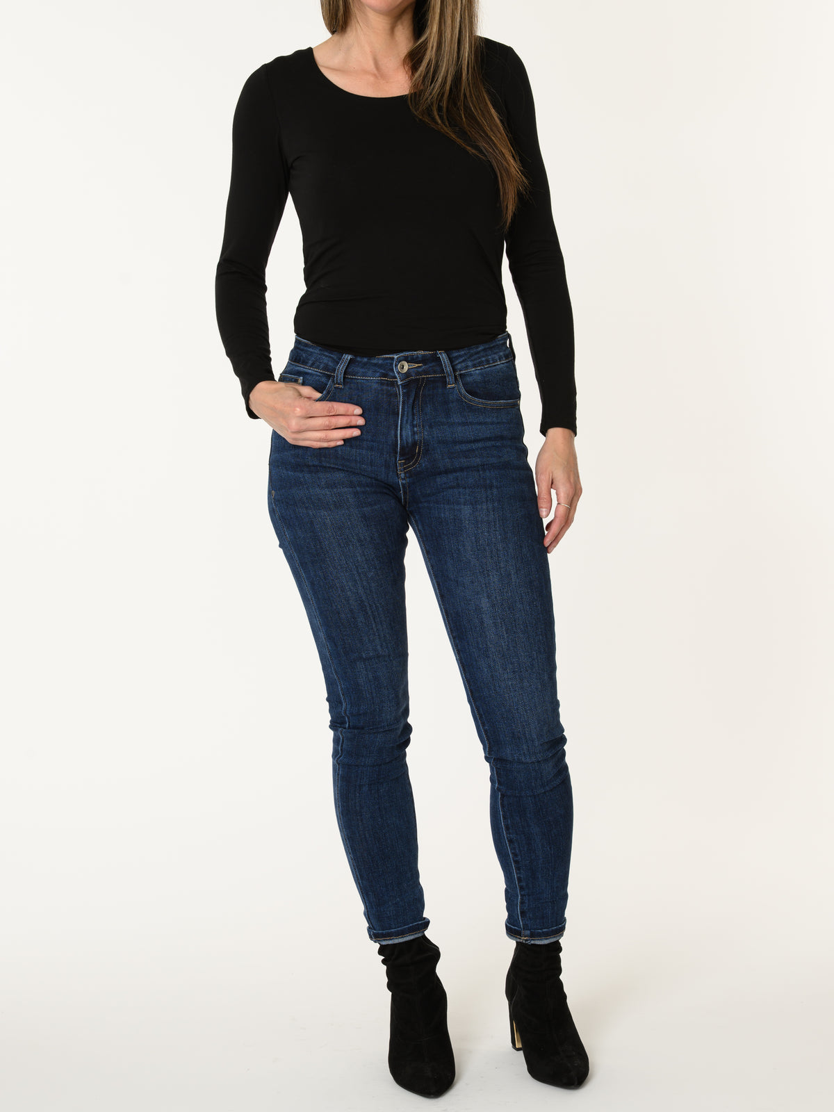 Jeans skinny bleu foncé