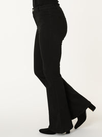 Jeans flare noir avec poches appliquées