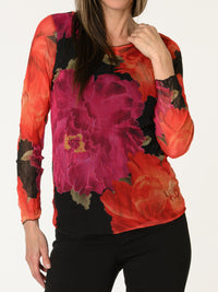 Chandail en tulle avec imprimé floral