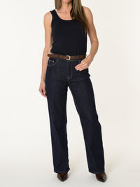 Jeans à jambe large avec ceinture