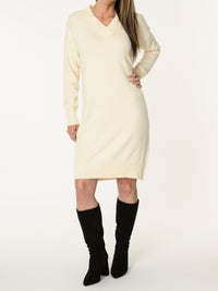 Robe blanc crème à manches longues