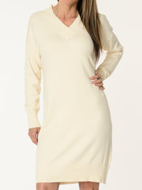 Robe blanc crème à manches longues