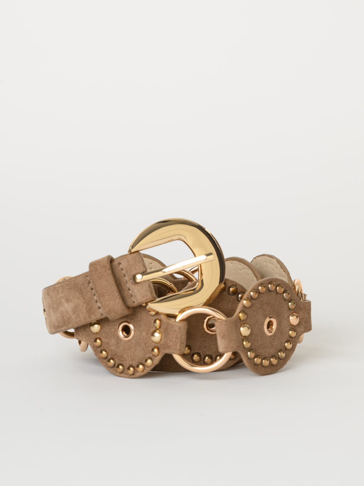Ceinture taupe à oeillets