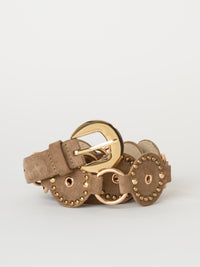 Ceinture taupe à oeillets