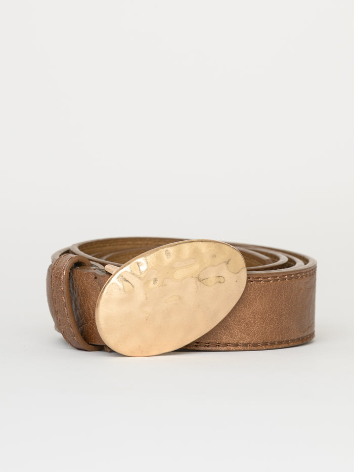 Ceinture brune bohème avec boucle ovale