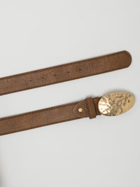 Ceinture brune bohème avec boucle ovale