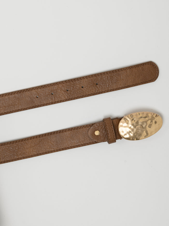 Ceinture brune bohème avec boucle ovale
