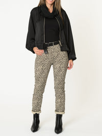 Veste bomber pour femme noire avec glissière et poignets côtelés
