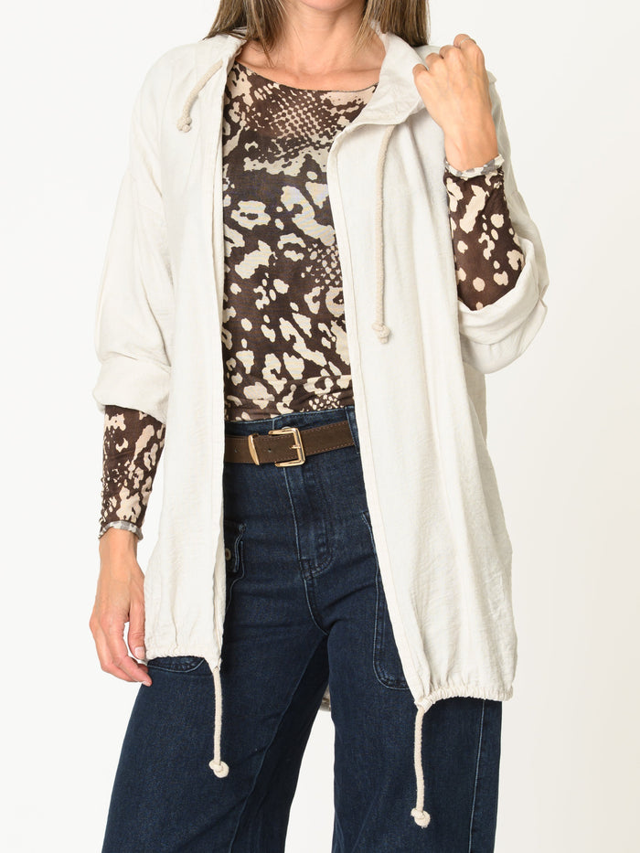 Chandail brun pour femme à manche longue imprimé animalier