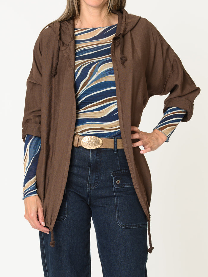 Chandail marine pour femme à manche longue imprimé de vagues
