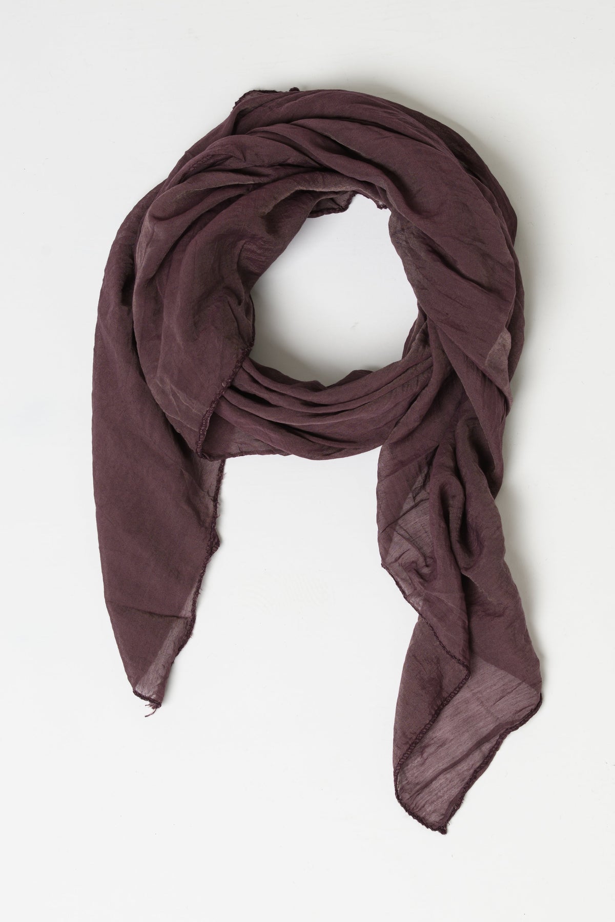 Foulard bourgogne uni léger et vaporeux pour femme