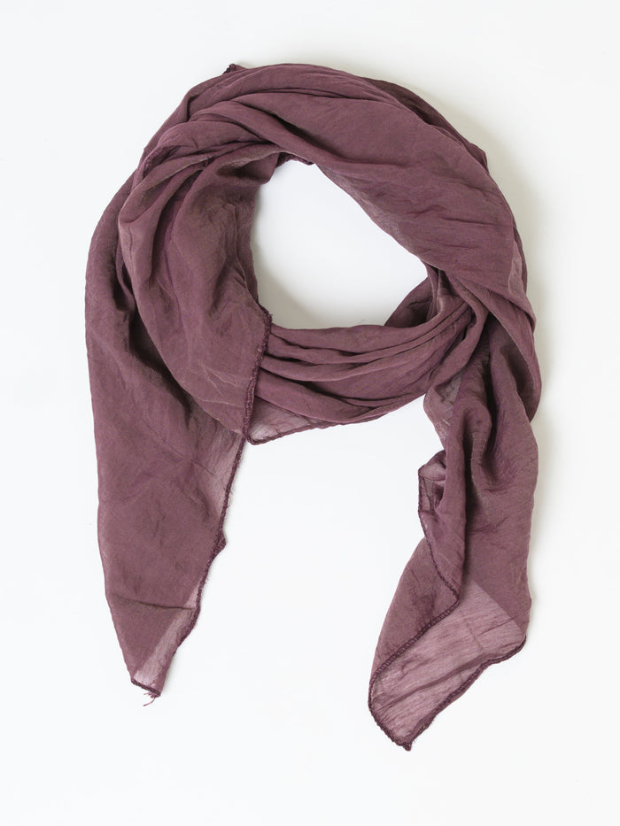Foulard mauve uni léger et vaporeux pour femme