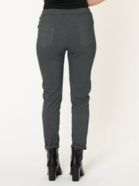Pantalon funky pour femme gris avec cordon à la taille