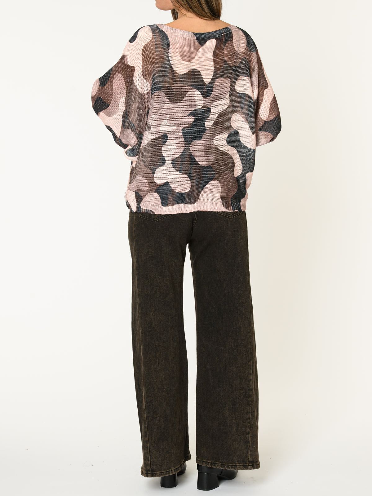 Chandail camouflage pour femme taupe à manche chauve-souris