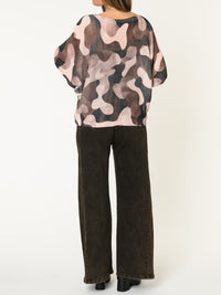 Chandail camouflage pour femme taupe à manche chauve-souris