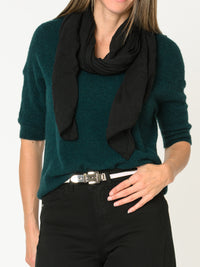 Chandail vert forêt pour femme en tricot à col marin