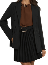NEW - Blouse marron sans manches avec perles