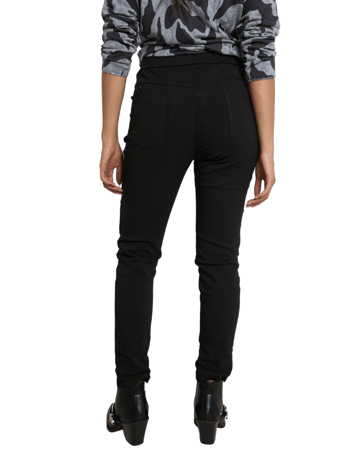 NEW - Pantalon noir à taille élastique avec cordon