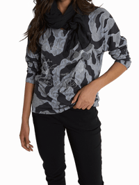 NEW - Chandail camouflage gris et noir avec brillants