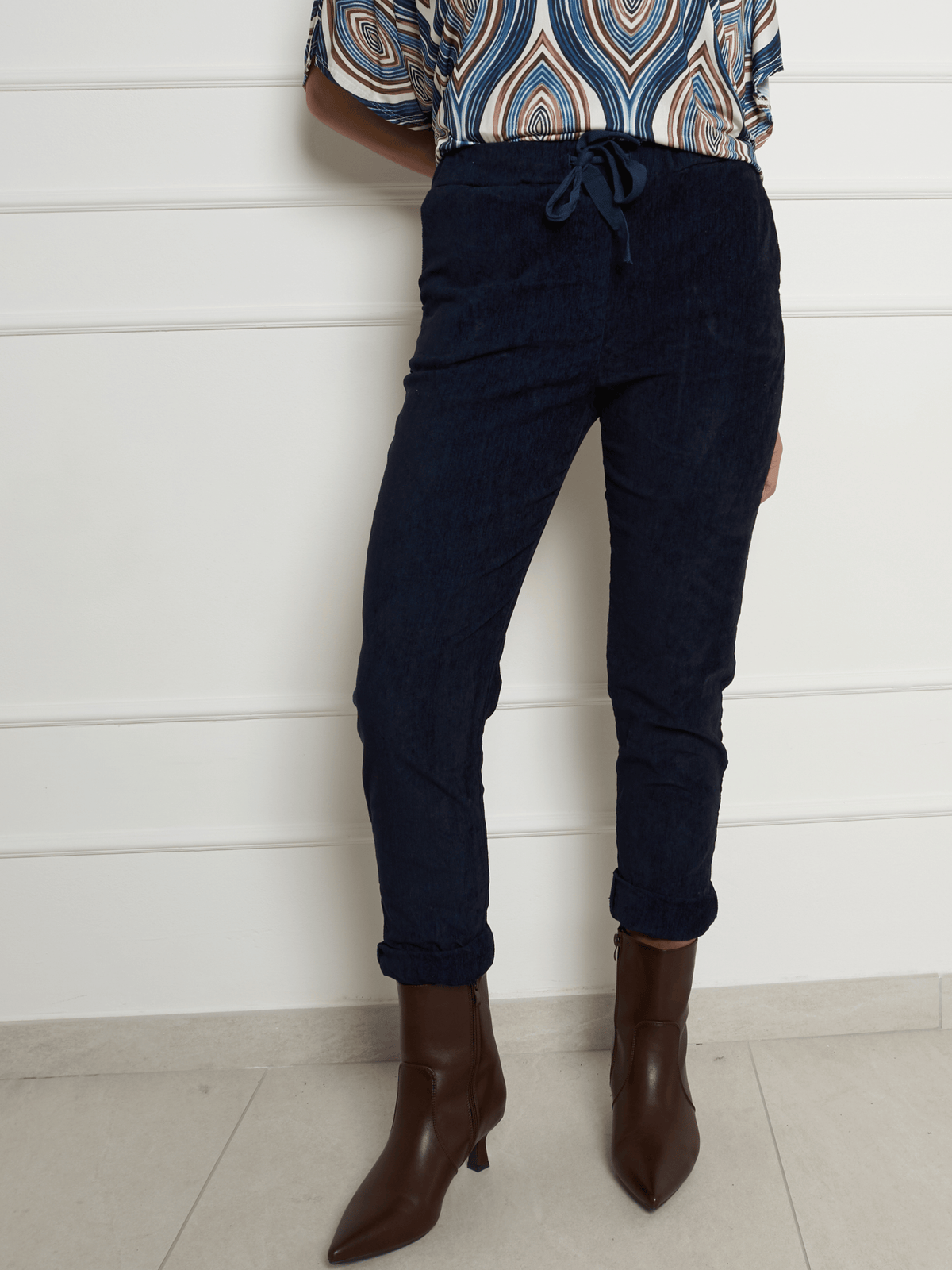 NEW - Pantalon bleu en velours côtelé
