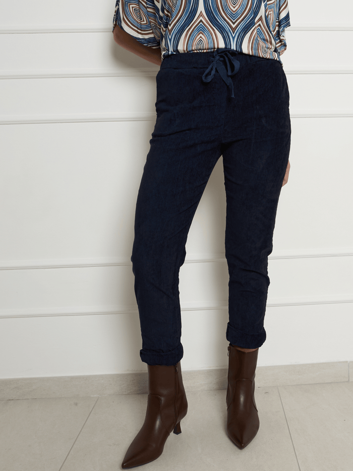 NEW - Pantalon bleu en velours côtelé