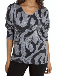 NEW - Chandail camouflage gris et noir avec brillants