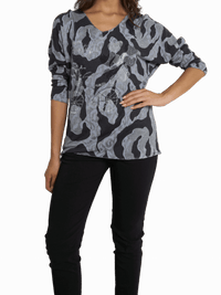 NEW - Chandail camouflage gris et noir avec brillants