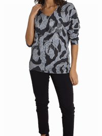 NEW - Chandail camouflage gris et noir avec brillants