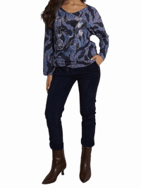 NEW - Chandail camouflage bleu et rose avec brillants