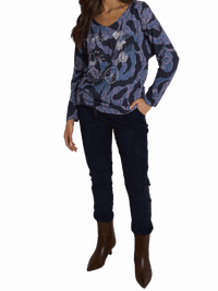 NEW - Chandail camouflage bleu et rose avec brillants