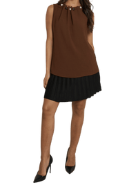 NEW - Blouse marron sans manches avec perles