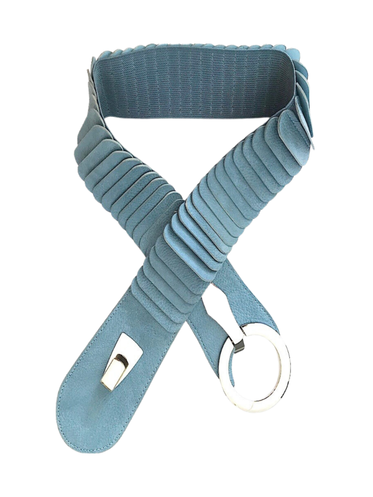 Ceinture bleu ciel élastique à bande large