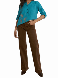 NEW - Blouse bleu sarcelle à manche 3/4