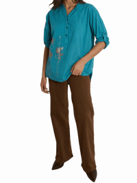 NEW - Blouse bleu sarcelle à manche 3/4