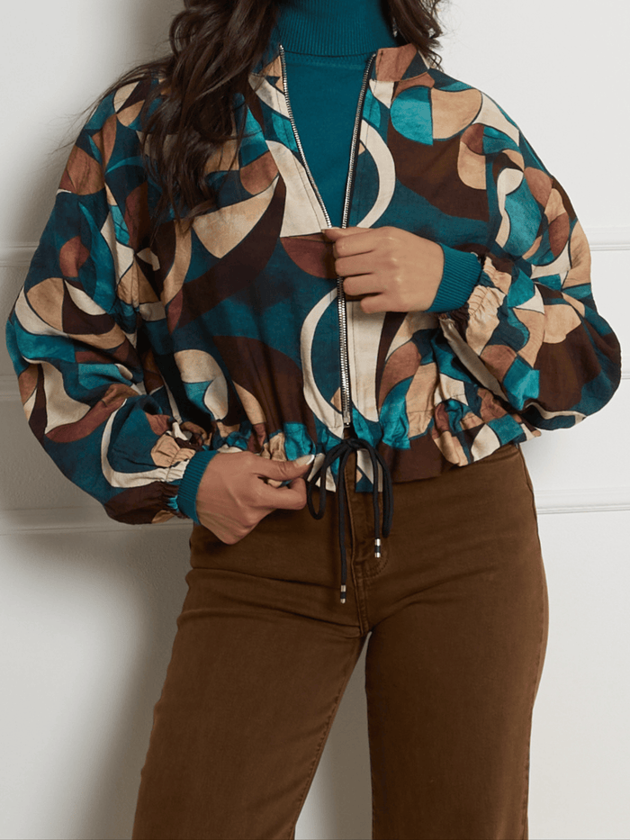 NEW - Veste bomber avec imprimé géométrique
