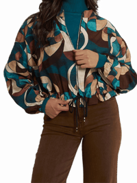 NEW - Veste bomber avec imprimé géométrique