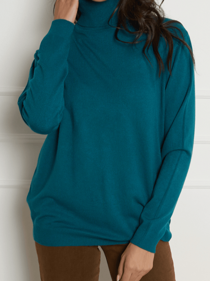 NEW - chandail col roulé manche longue bleu sarcelle